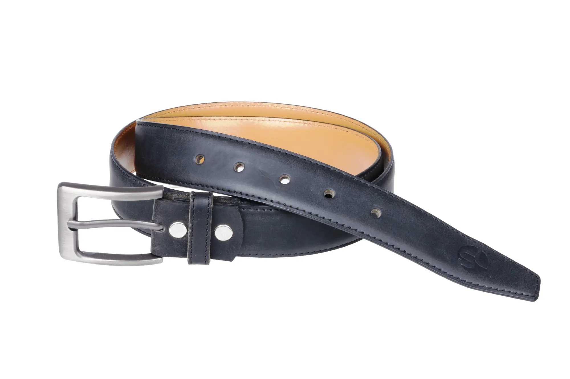 Mens Formal leather Belt 43014 (BLACK)