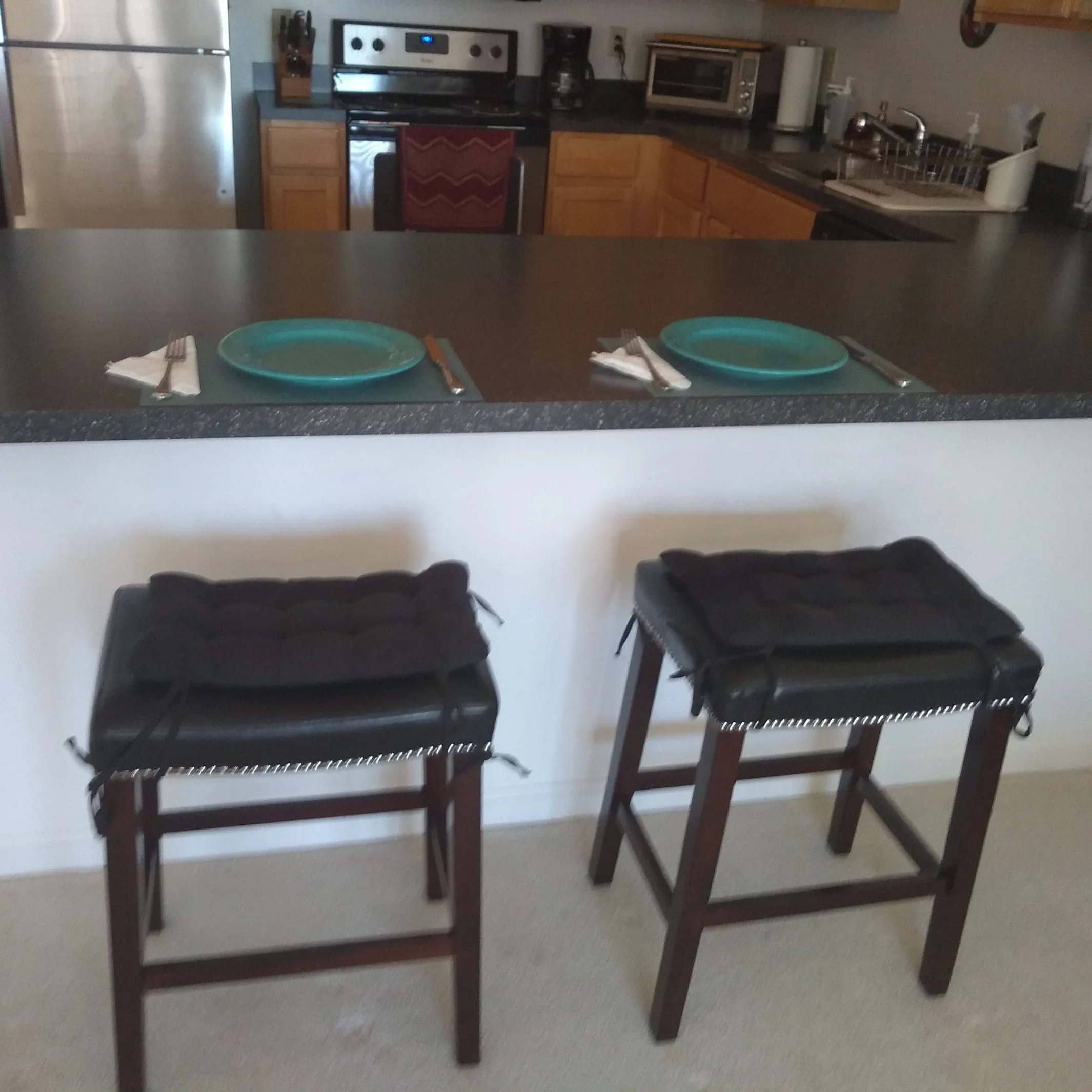 Micro-Suede Black Saddle Stool Cushions - Gaucho Stool  / Satori Seat Cushions