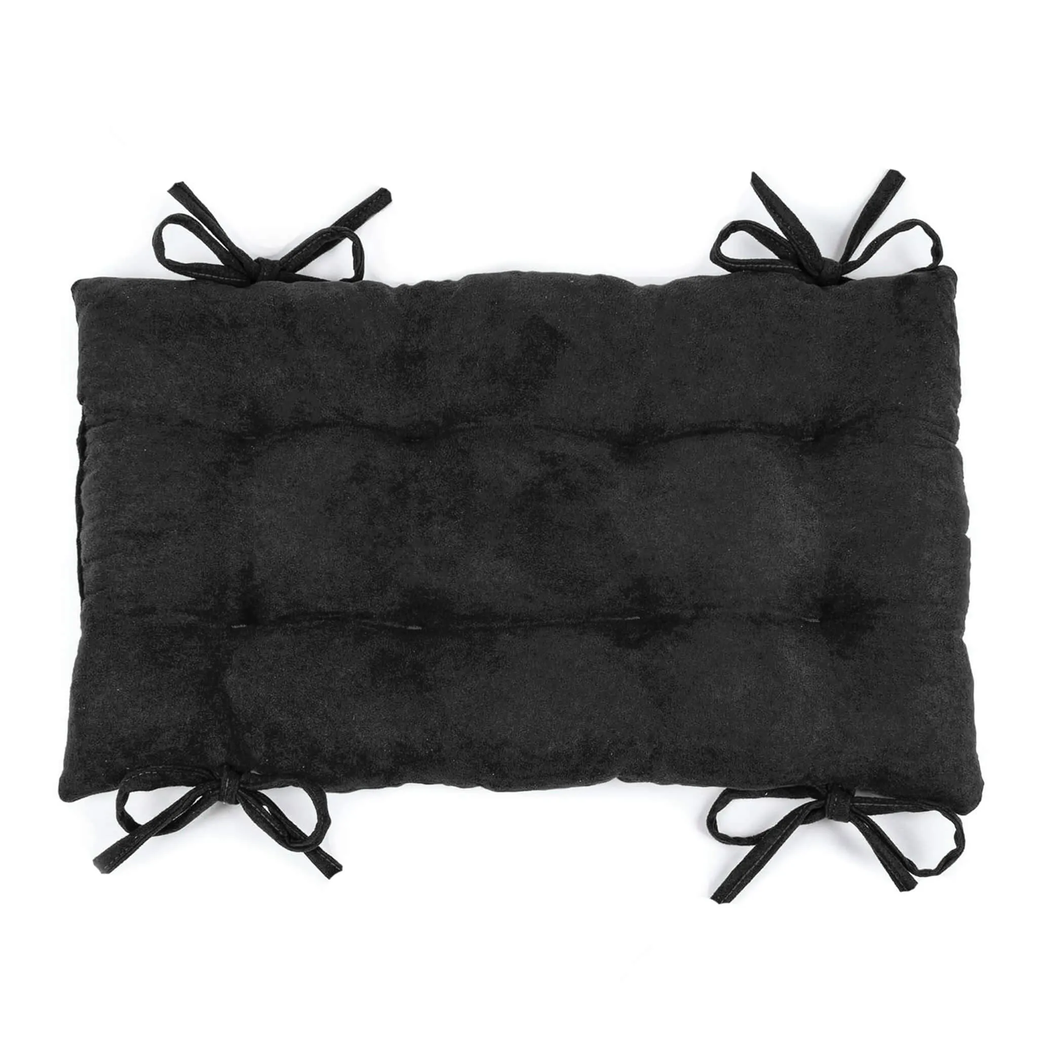 Micro-Suede Black Saddle Stool Cushions - Gaucho Stool  / Satori Seat Cushions