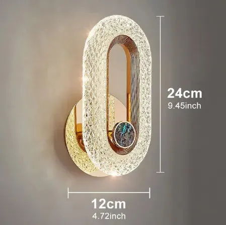Modern Crystal Wall Lights Indoor Lighting Round/oval LED Wall Lamp Home Decor for Kitchen Bedroom Living Room Creative Sconce