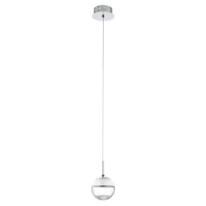 Montefio 1 Light Crystal and Glass Sphere Pendant