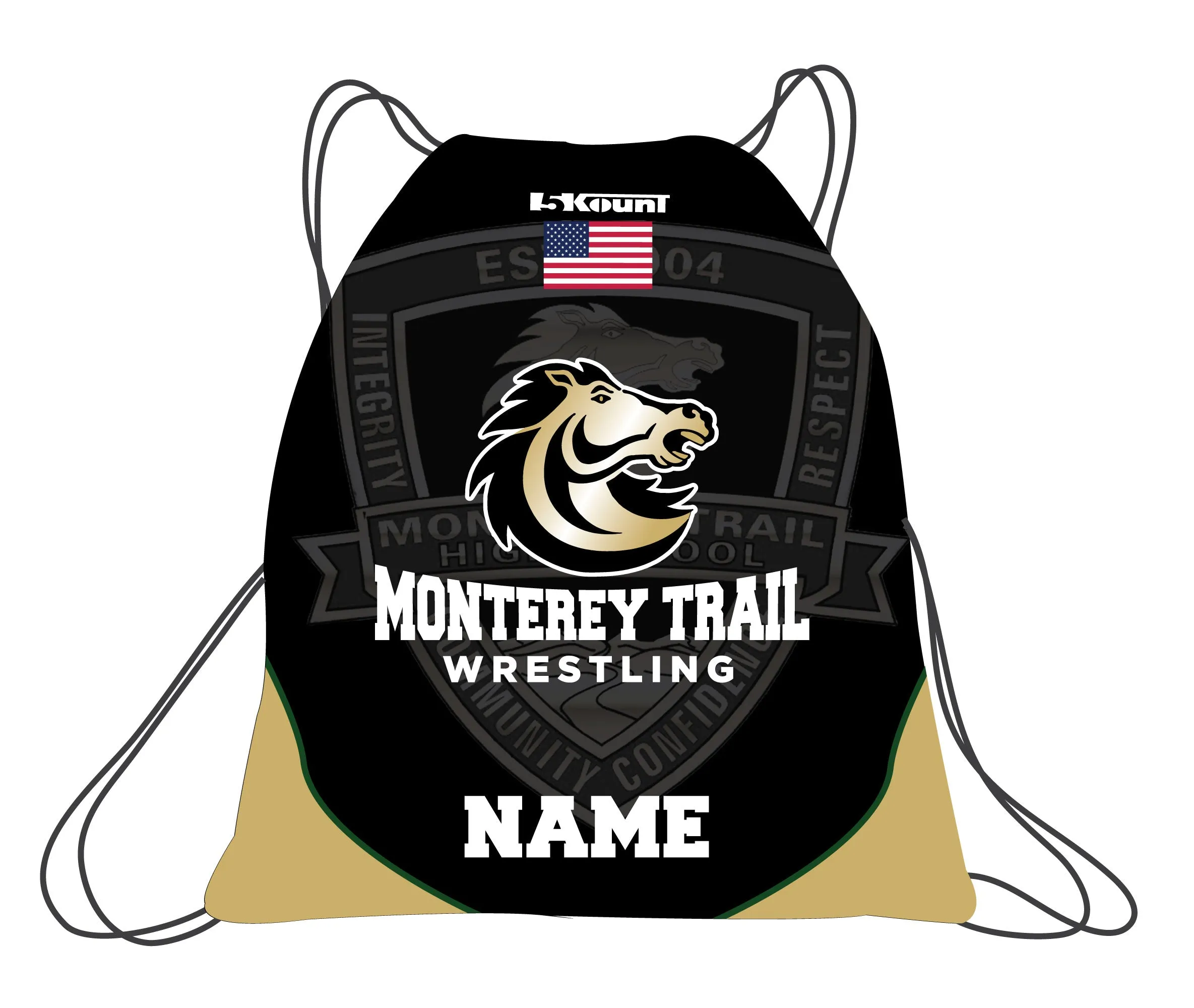 Monterey Trail Wrestling Sublimated Drawstring Bag