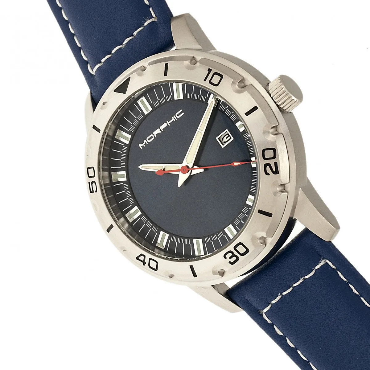 Morphic M71 Series Leather-Band Watch w/Date