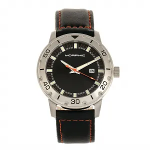 Morphic M71 Series Leather-Band Watch w/Date