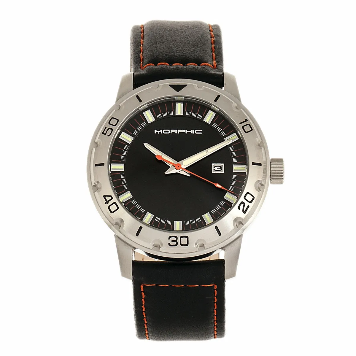 Morphic M71 Series Leather-Band Watch w/Date