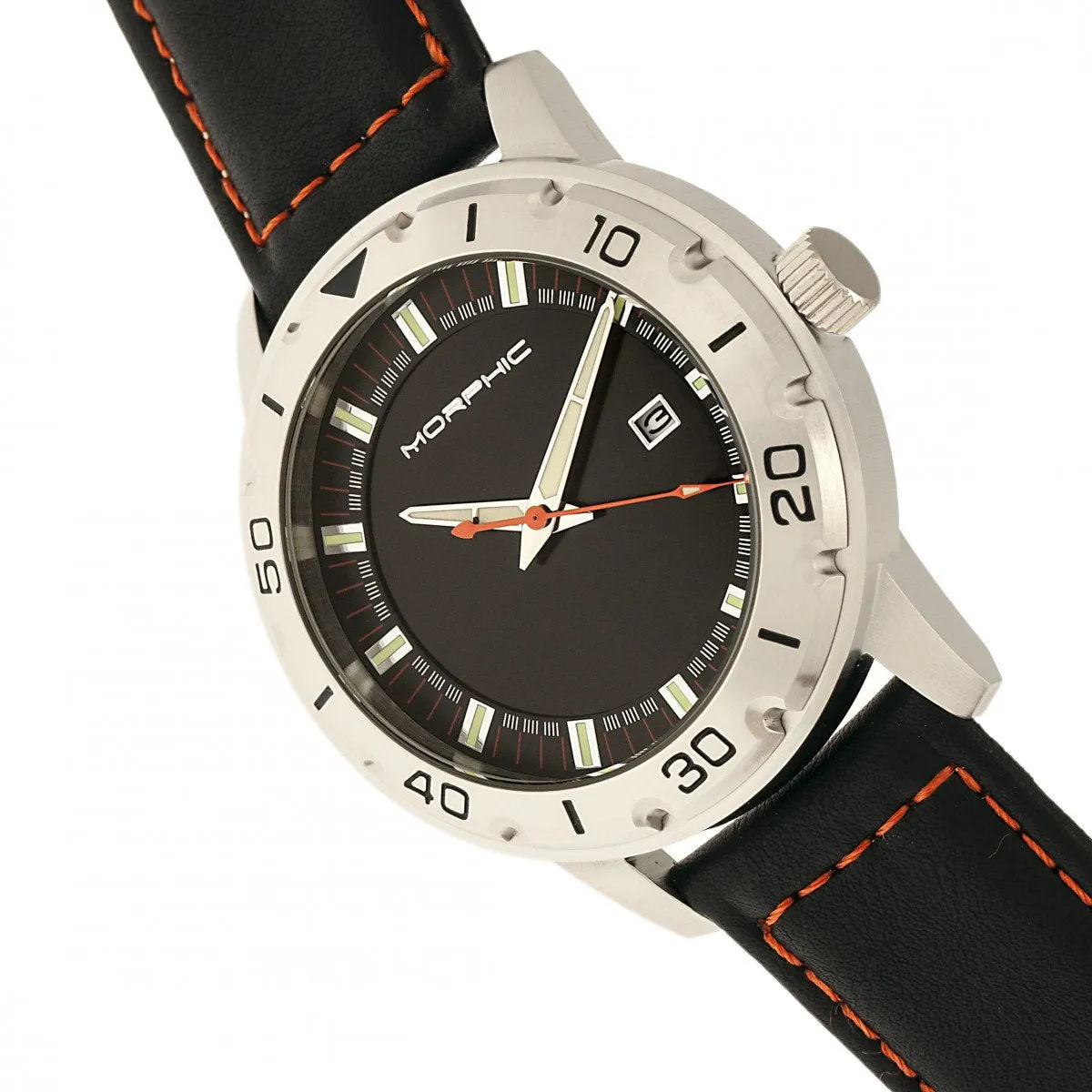 Morphic M71 Series Leather-Band Watch w/Date