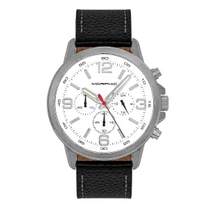 Morphic M86 Series Chronograph Leather-Band Watch