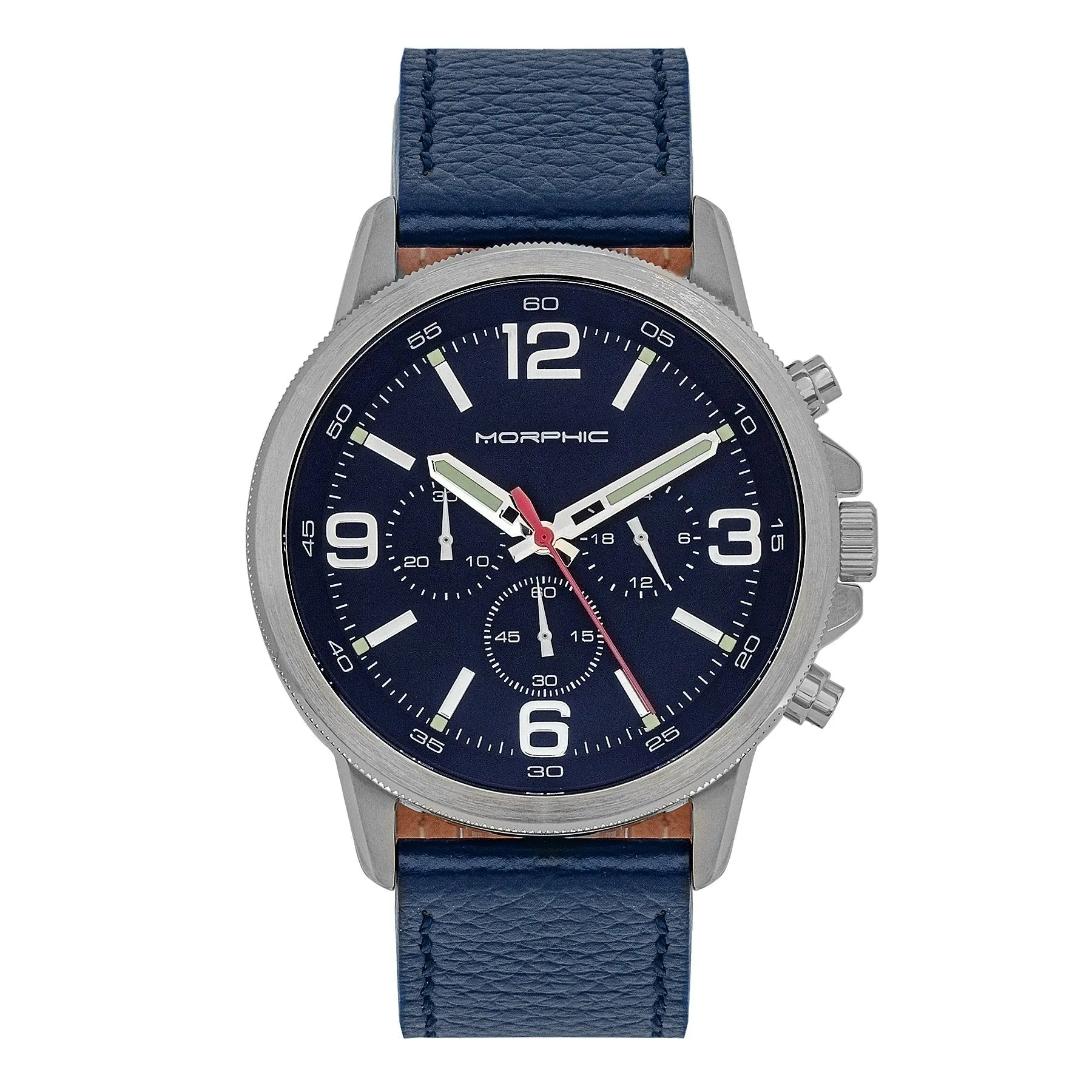 Morphic M86 Series Chronograph Leather-Band Watch