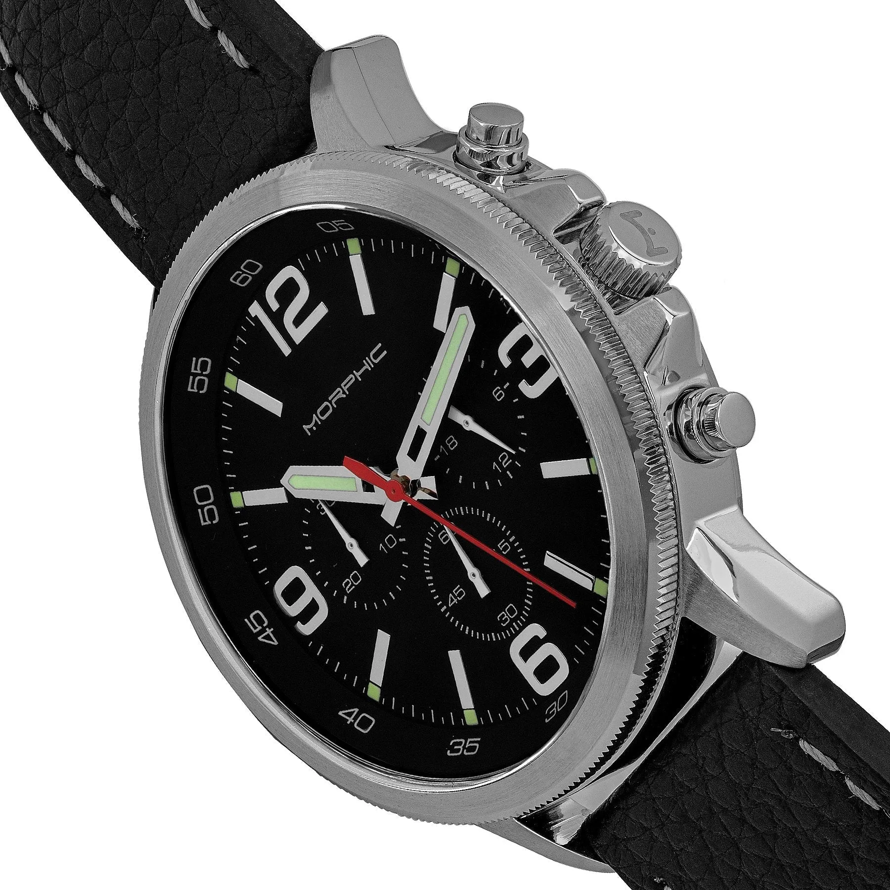 Morphic M86 Series Chronograph Leather-Band Watch