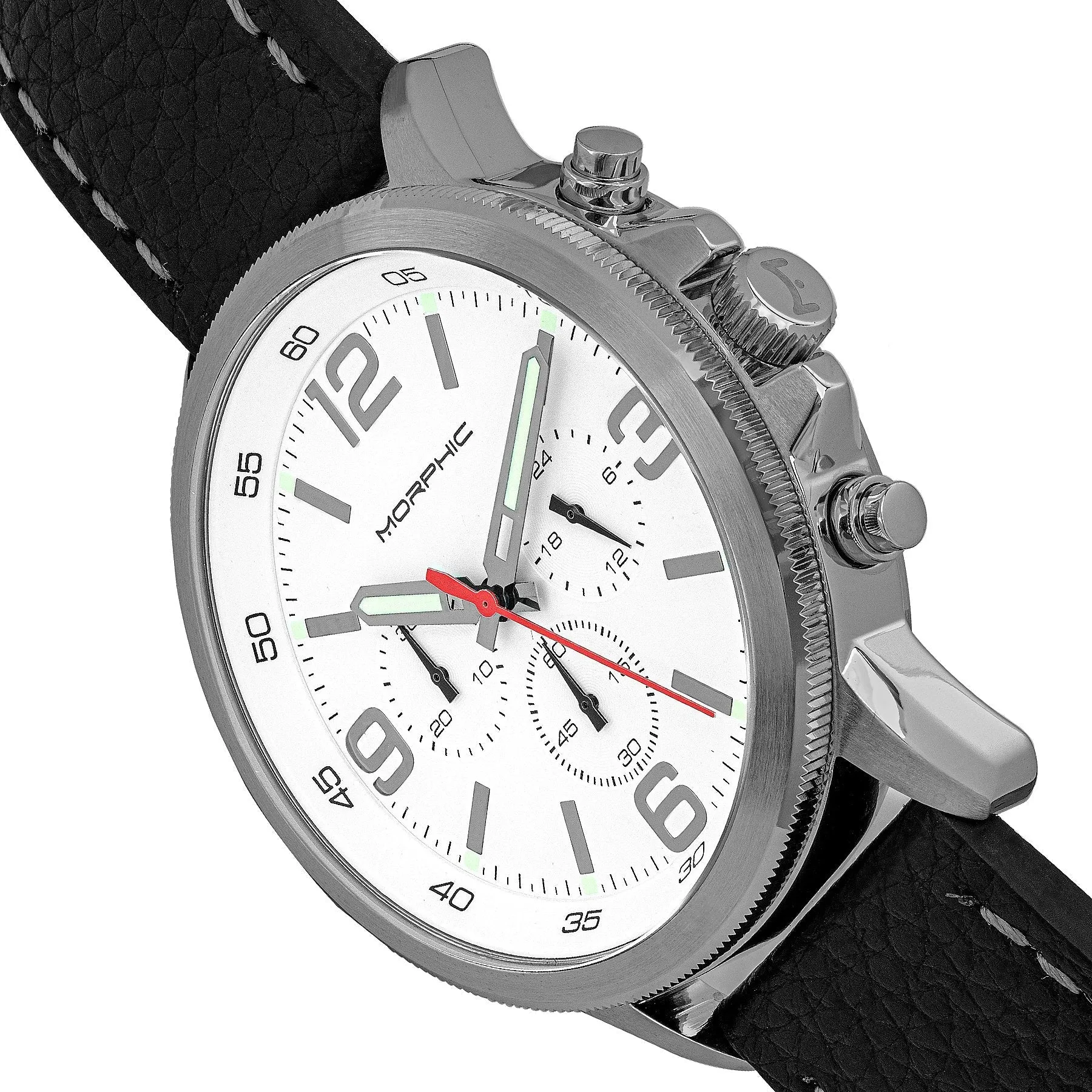 Morphic M86 Series Chronograph Leather-Band Watch