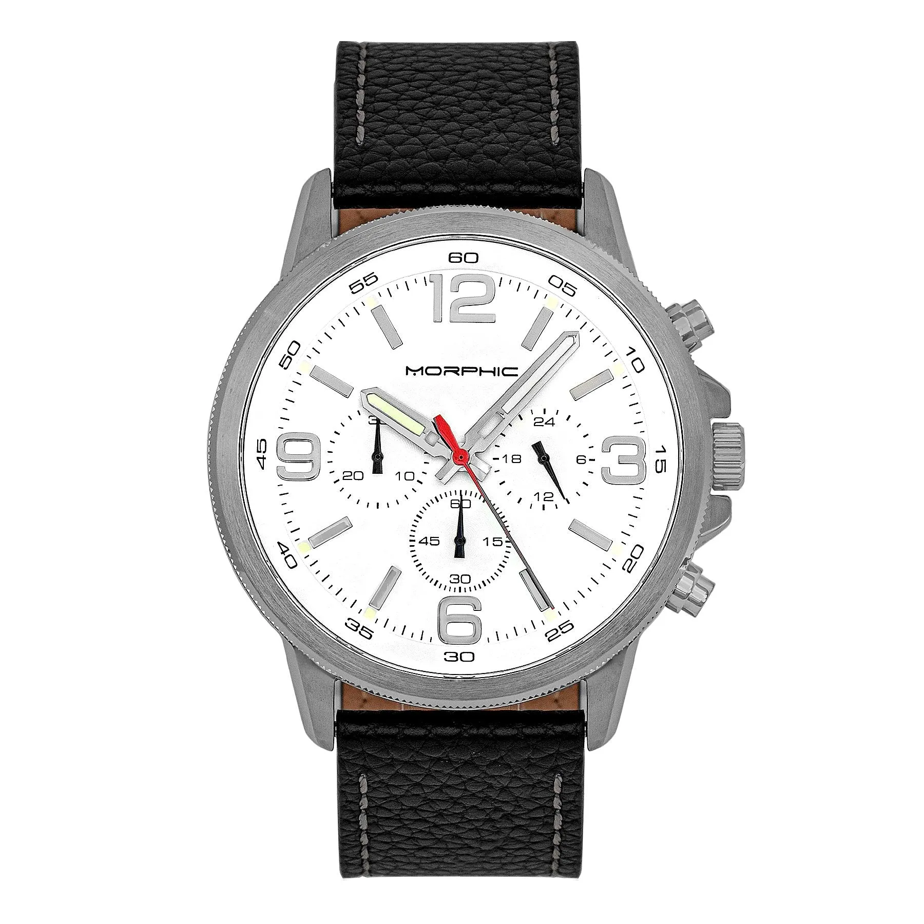 Morphic M86 Series Chronograph Leather-Band Watch