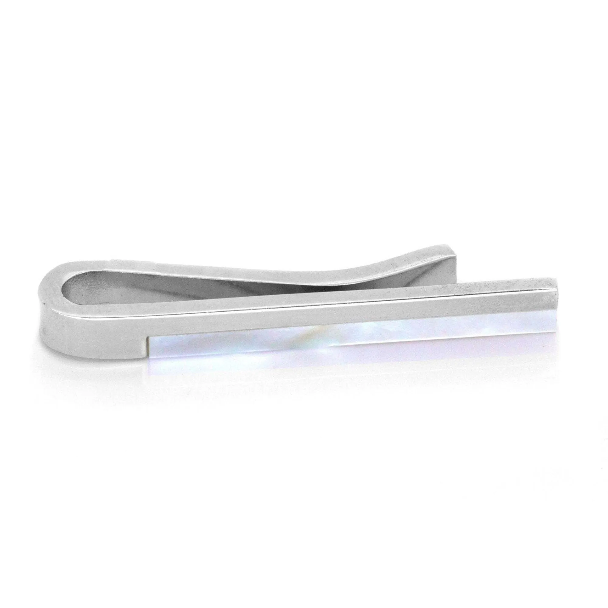Mother of Pearl and Silver Tie Bar