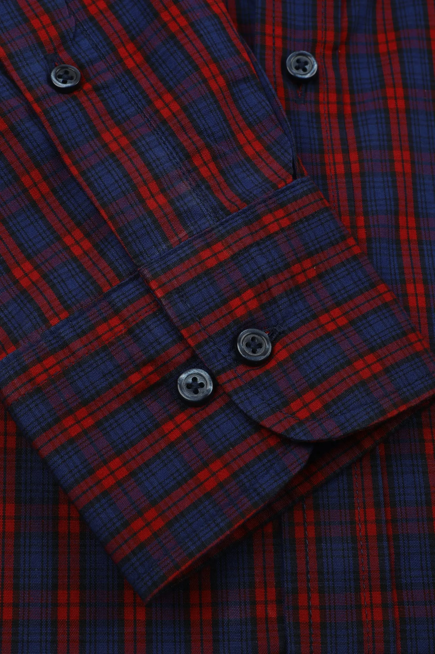 Navy Blue Tattersall Check Casual Shirt