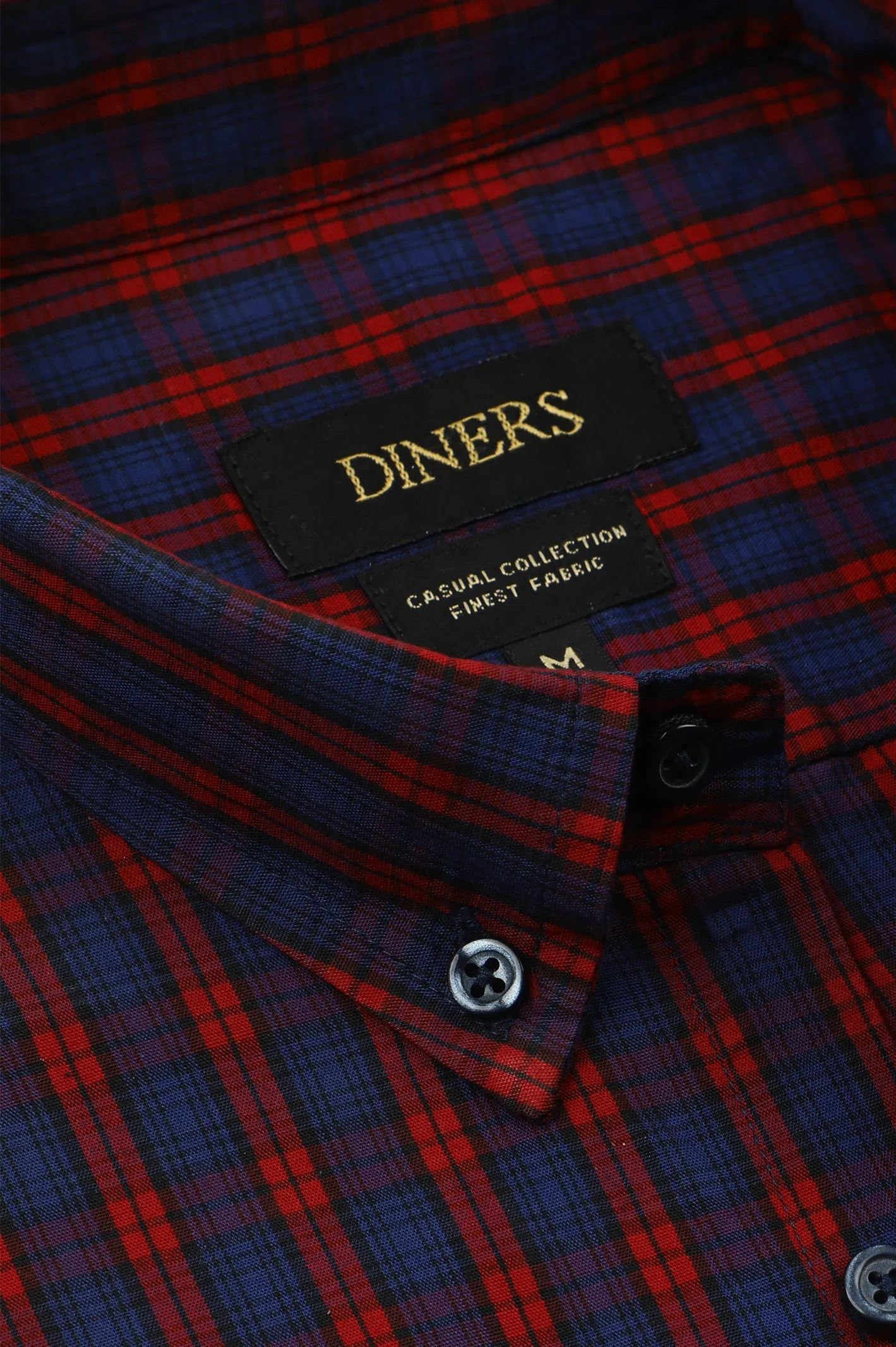 Navy Blue Tattersall Check Casual Shirt