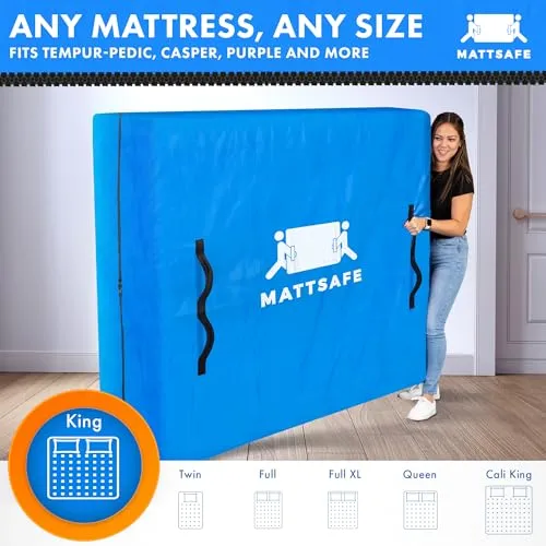 Nordic Elk Mattress Bags for Moving & Storage (King Size) - Mattress Cover for Moving - Heavy Duty, 8 Handles and Strong Zipper Closure - Mattress Storage Bag - Moving Supplies & Moving Bags