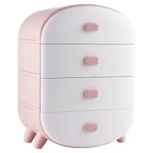 Nordic Style 4-Drawer Multi-Tier Storage Organizer 438780 Pink