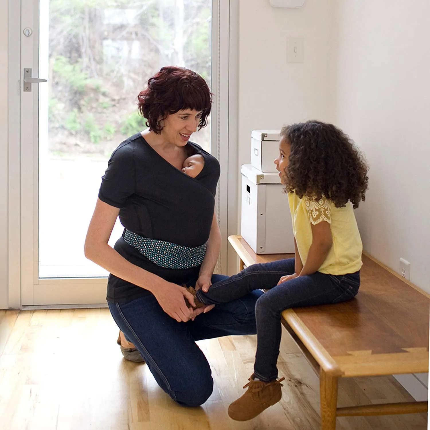 NuRoo Pocket Soft, Breathable, Moisture-Wicking Babywearing Shirt with Full Coverage and Mobility for Moms Practicing Skin-to-Skin Contact XS/S