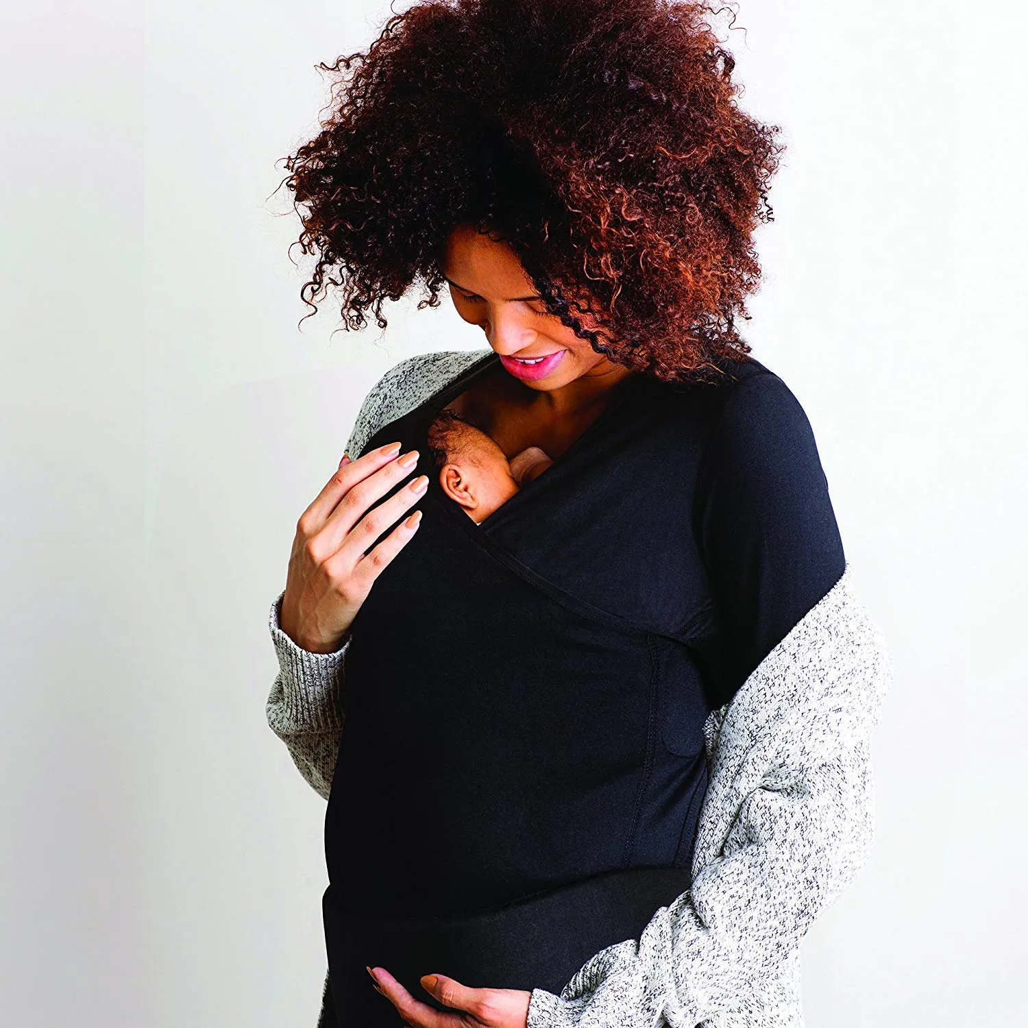 NuRoo Pocket Soft, Breathable, Moisture-Wicking Babywearing Shirt with Full Coverage and Mobility for Moms Practicing Skin-to-Skin Contact XS/S