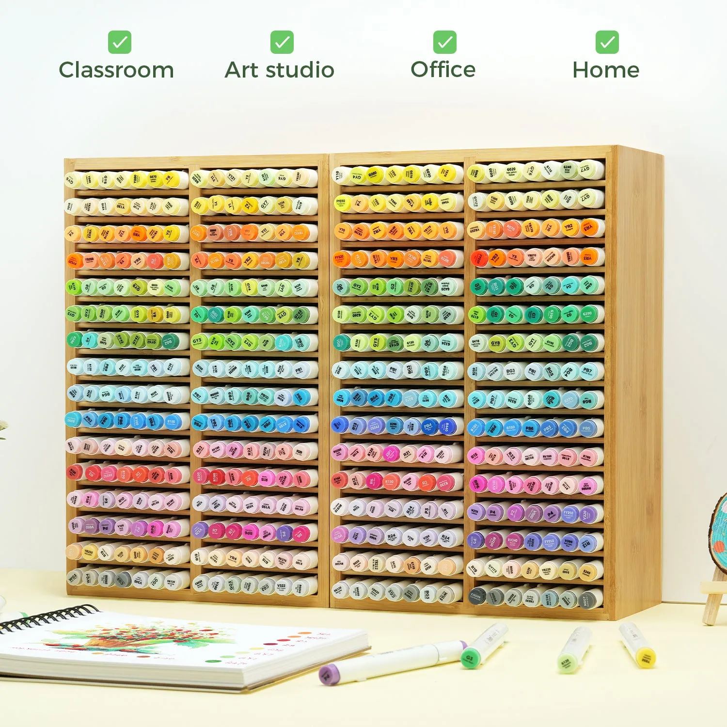 Ohuhu Bamboo Marker Organizer