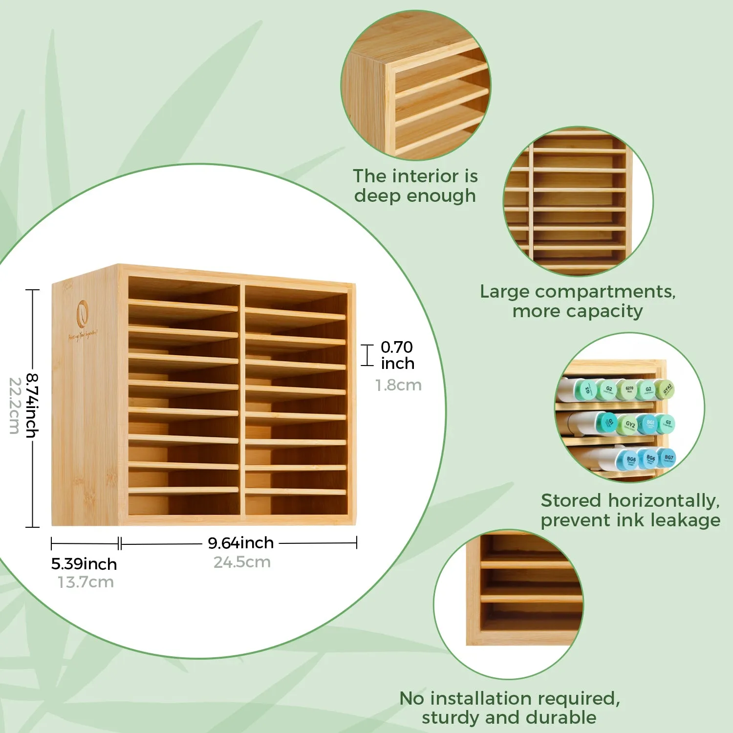 Ohuhu Bamboo Marker Organizer