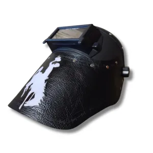 Outlaw Leather - Welding Hood - Bucking Cowboy B/W