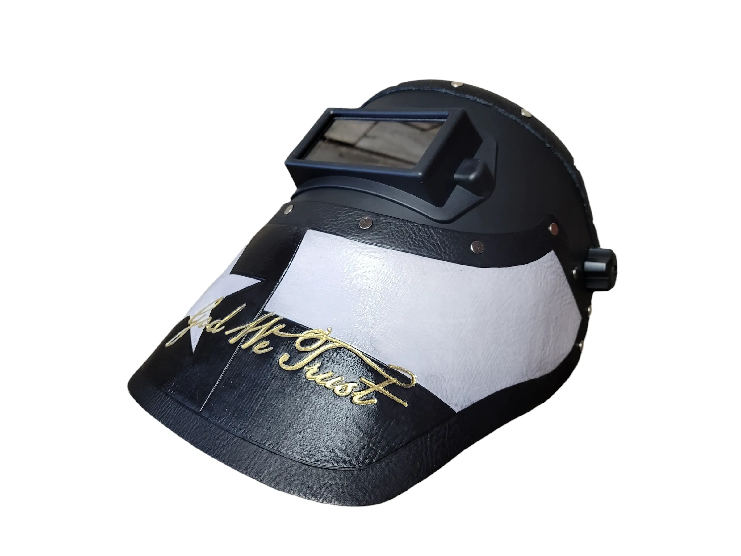 Outlaw Leather - Welding Hood - Texas "In god we trust"