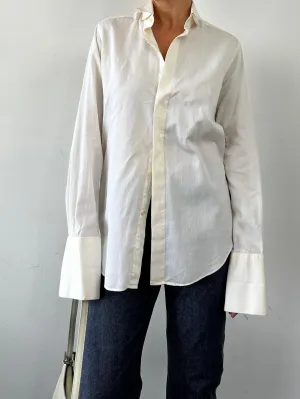Pal Zileri Pure Cotton Wing Collar Dress Shirt - M