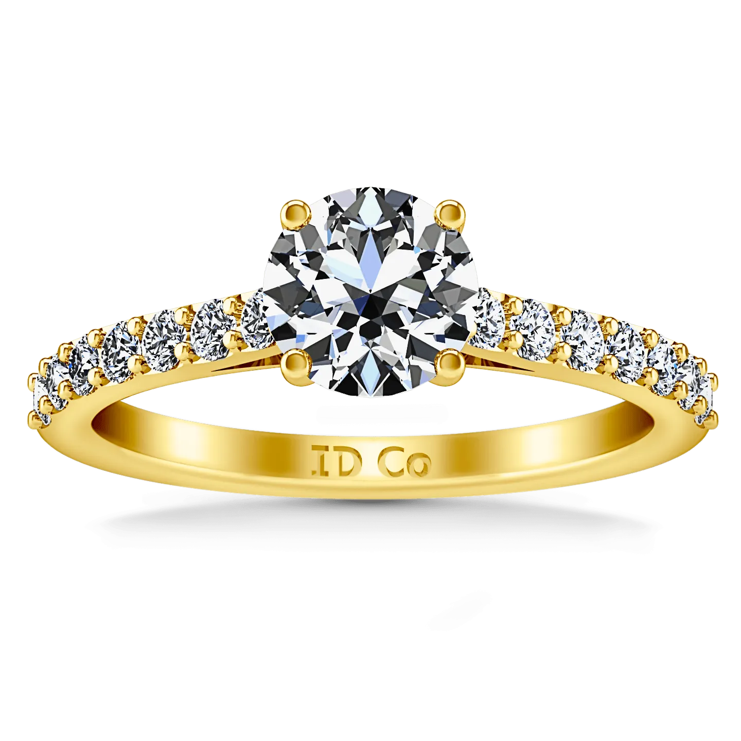 Pave Diamond EngagementRing Harmoney 14K Yellow Gold