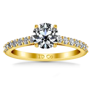 Pave Diamond EngagementRing Harmoney 14K Yellow Gold
