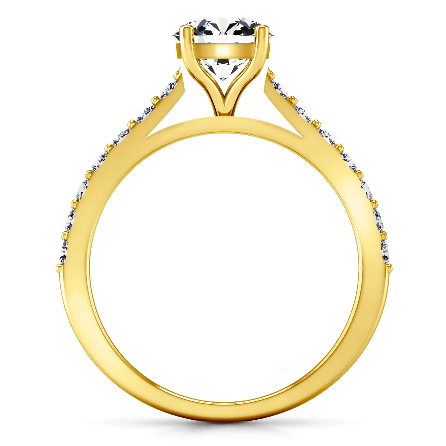 Pave Diamond EngagementRing Harmoney 14K Yellow Gold