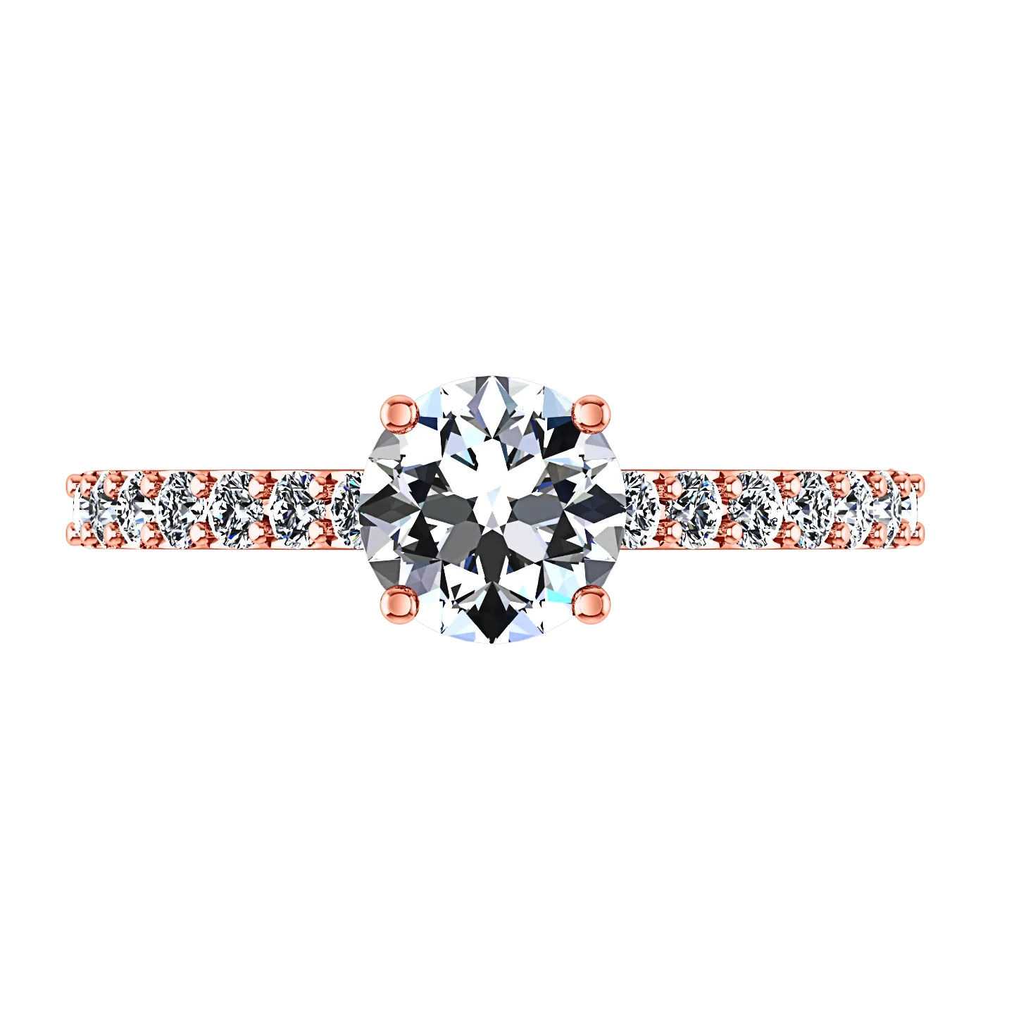 Pave Engagement Ring Harmoney 14K Rose Gold