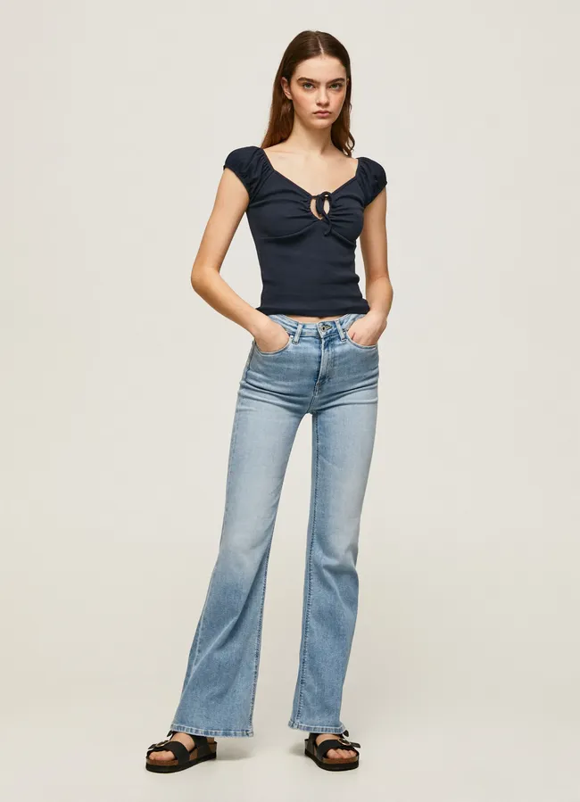 Pepe Jeans Magletta da donna con scollo a cuore PL505454 594 dulwich