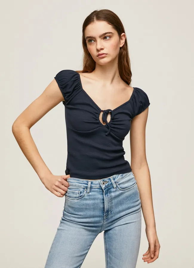 Pepe Jeans Magletta da donna con scollo a cuore PL505454 594 dulwich
