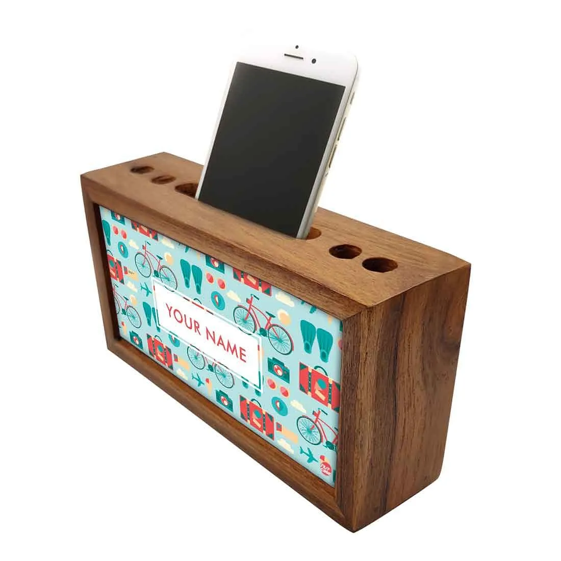 Personalized Wooden desk organizer - Cycle