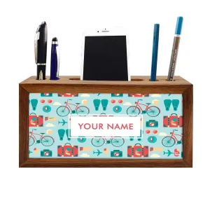 Personalized Wooden desk organizer - Cycle