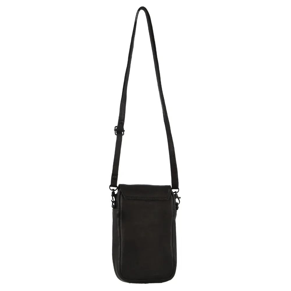 Pierre Cardin Leather Embossed Woven Wallet Bag -  Black