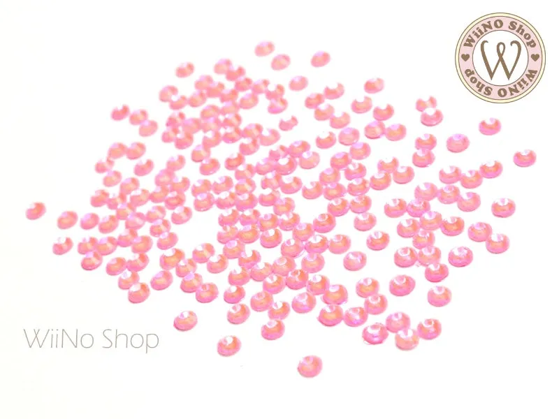Pink Luminous Round Flatback Crystal (ss6-ss20)