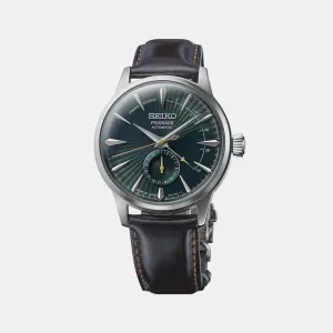 Presage Men's Green Dial Automatic Leather Watch SSA459J1