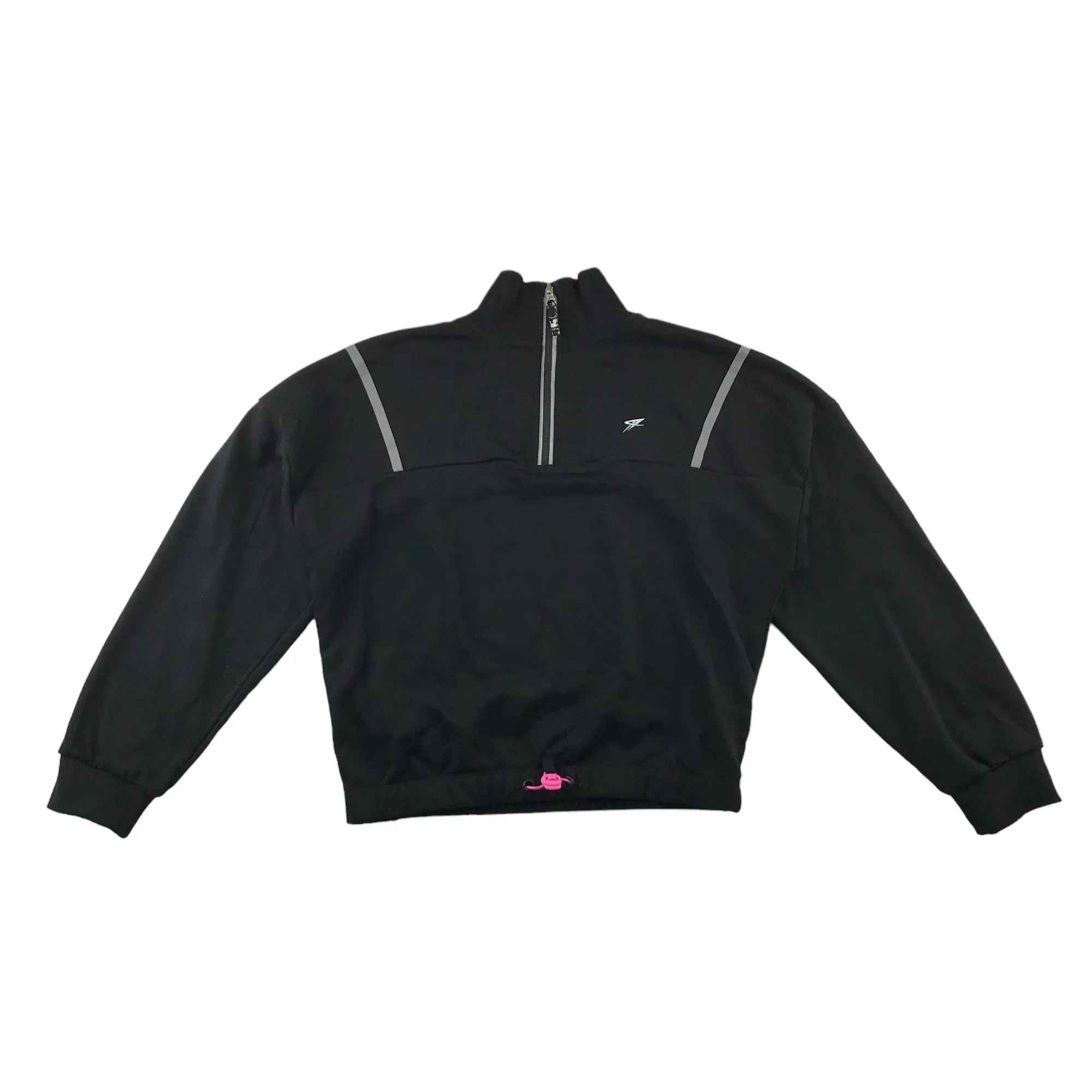 Primark active sweater 12-13 year black half zipper