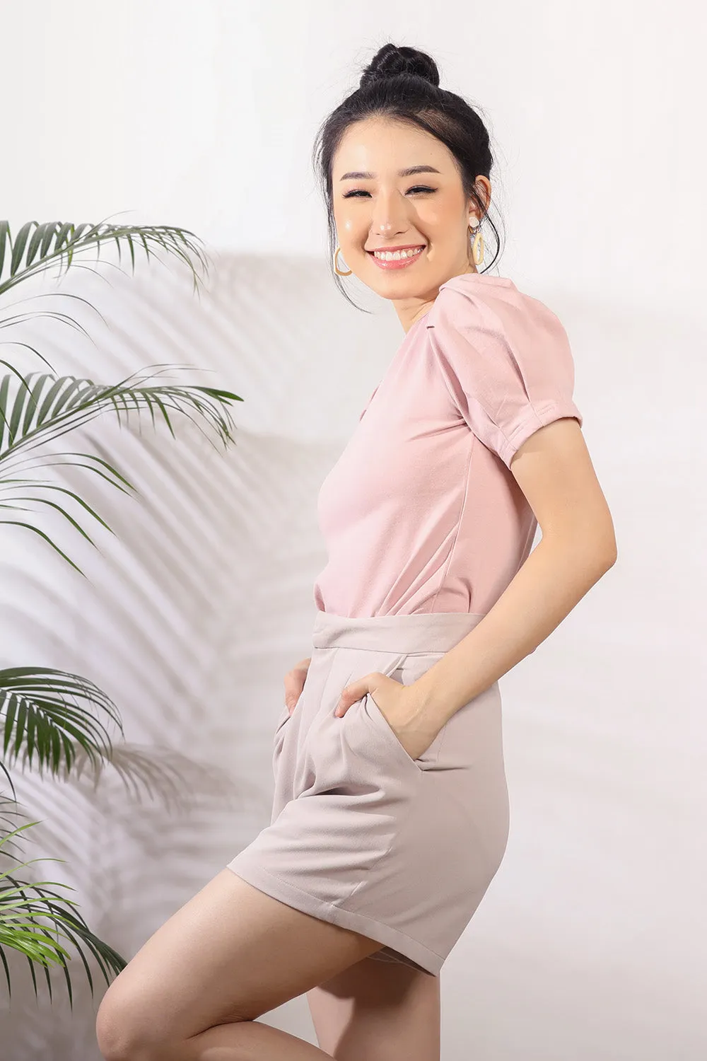 Pyala Shorts in Light Khakis