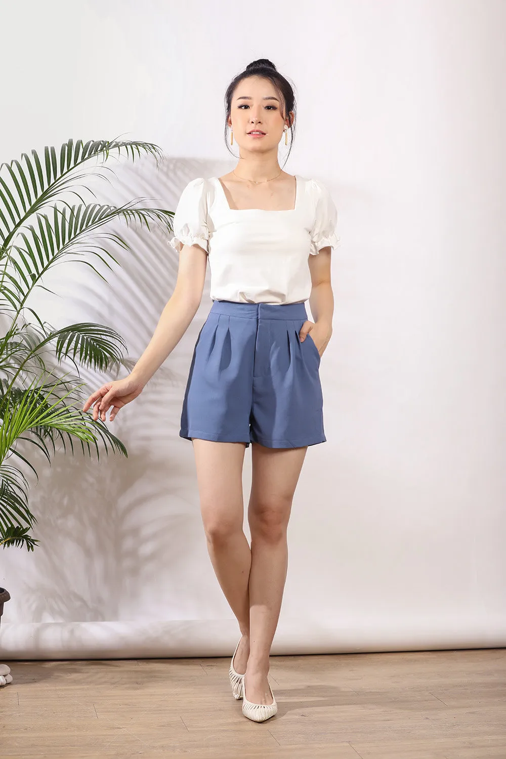 Pyala Shorts in Slate Blue