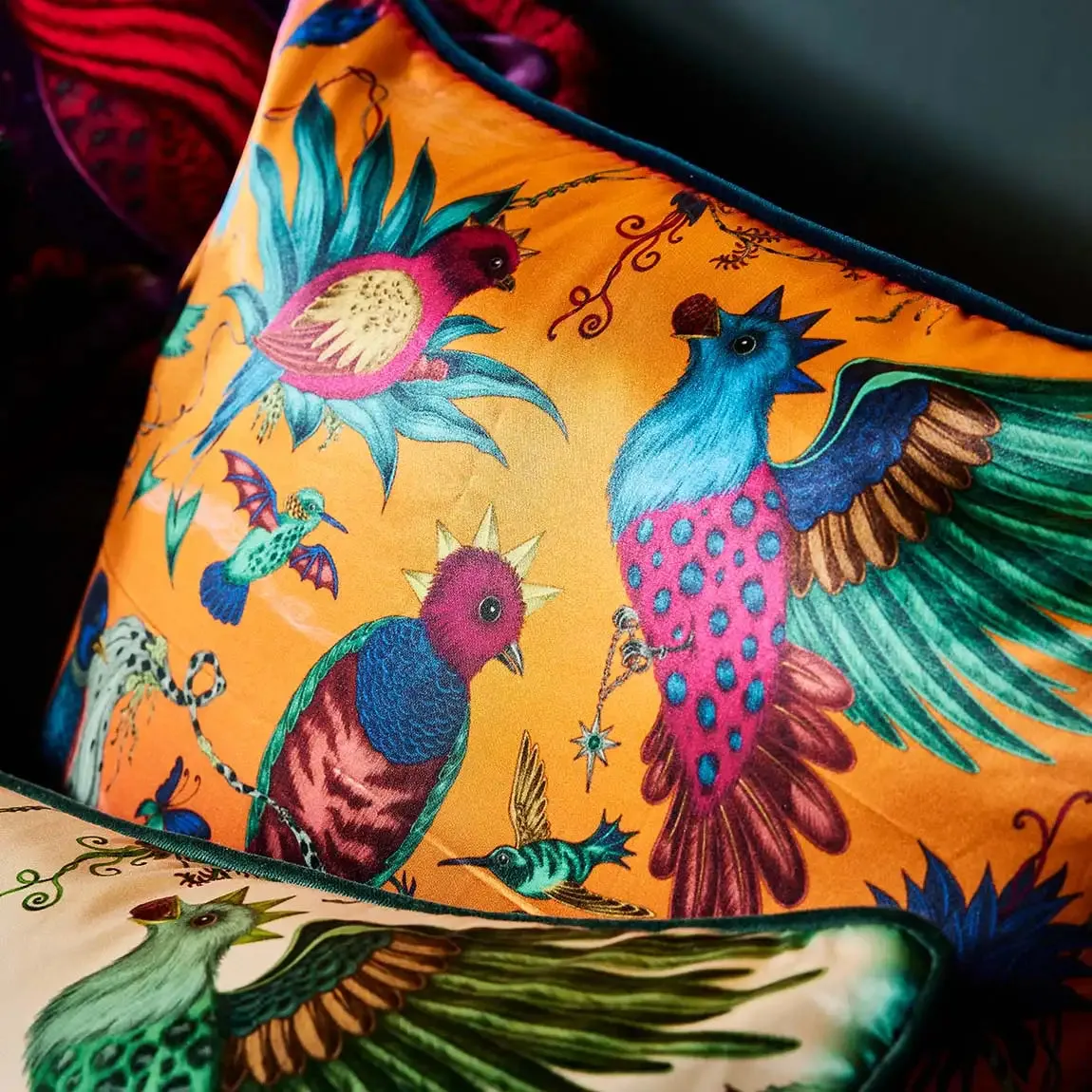 Quetzal Silk Cushion