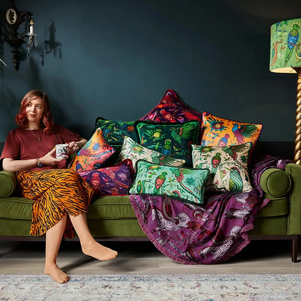 Quetzal Silk Cushion