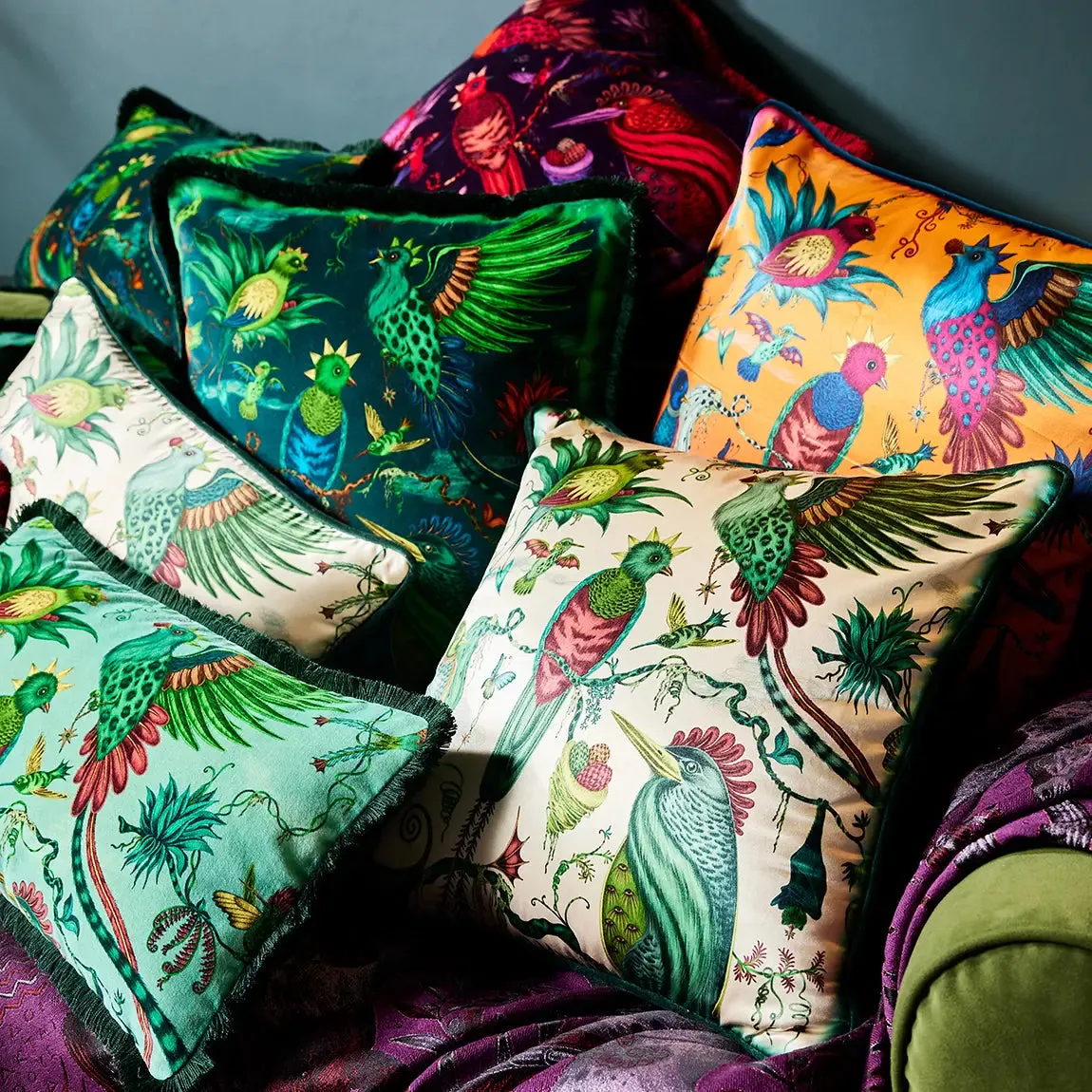Quetzal Silk Cushion