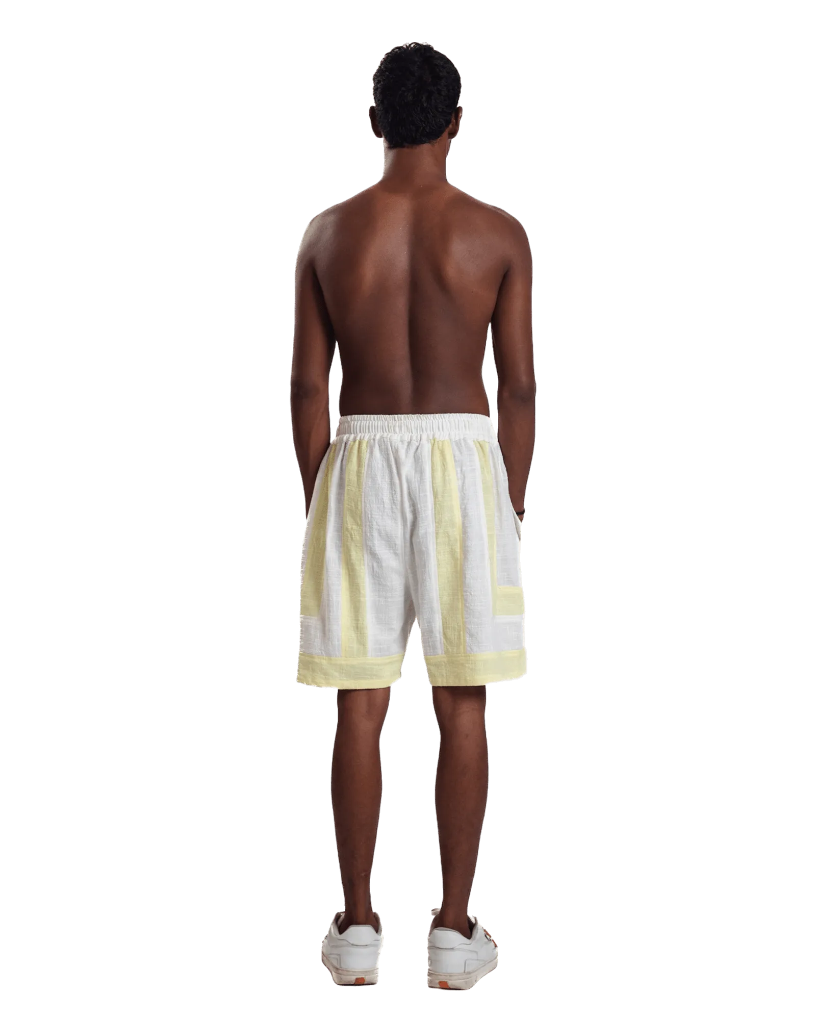 "Luminous Stripes" Handwoven Cotton Shorts
