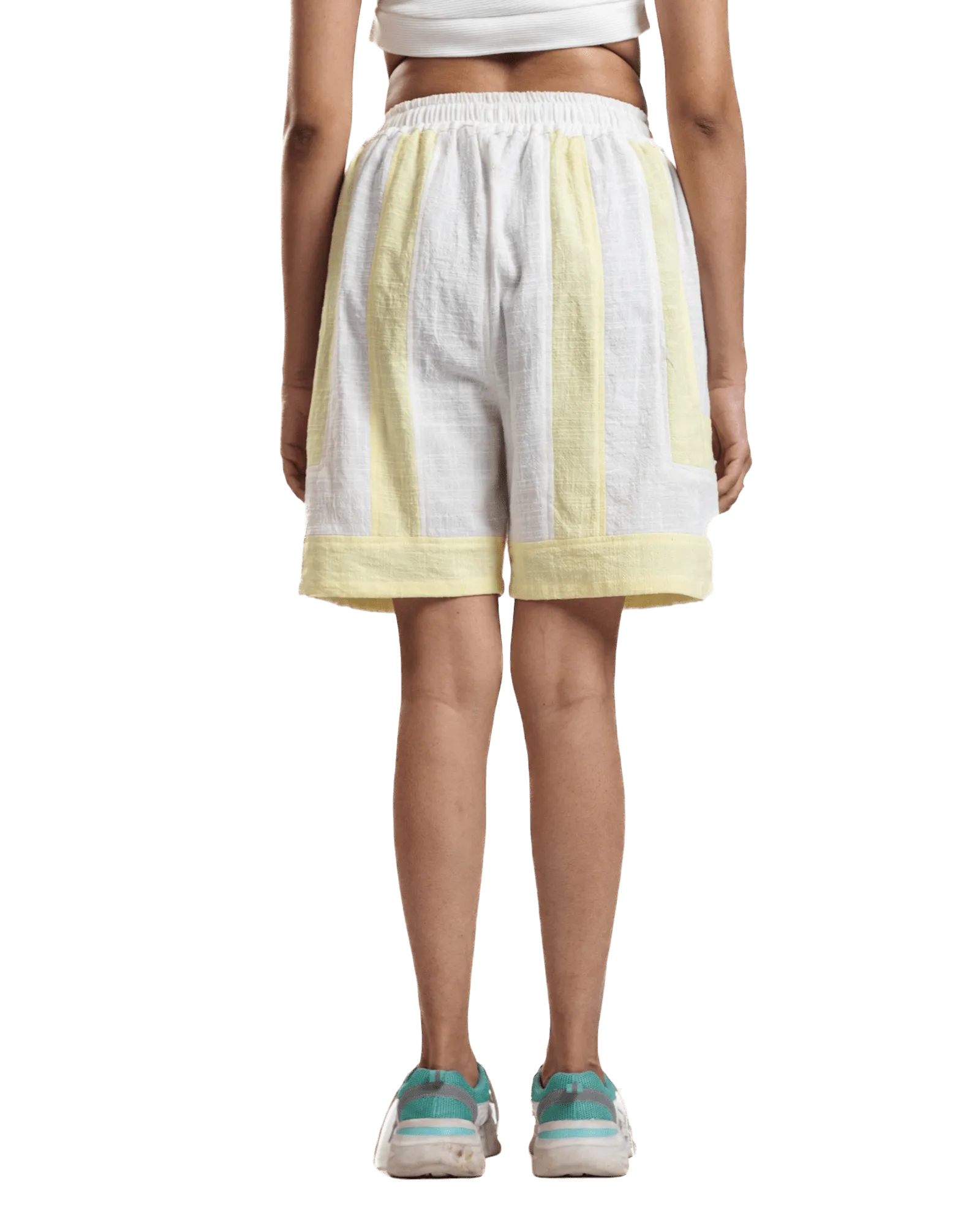 "Luminous Stripes" Handwoven Cotton Shorts
