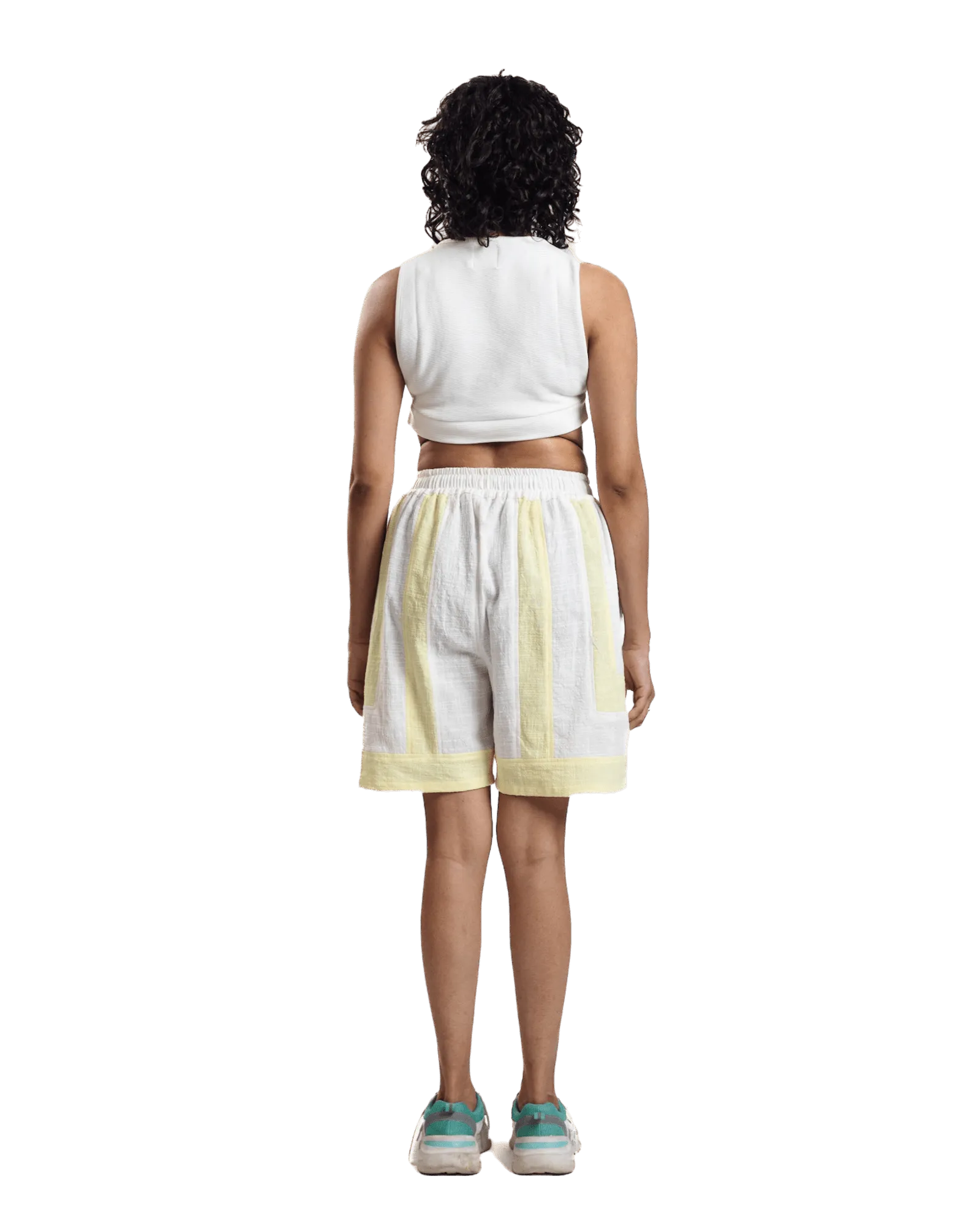 "Luminous Stripes" Handwoven Cotton Shorts