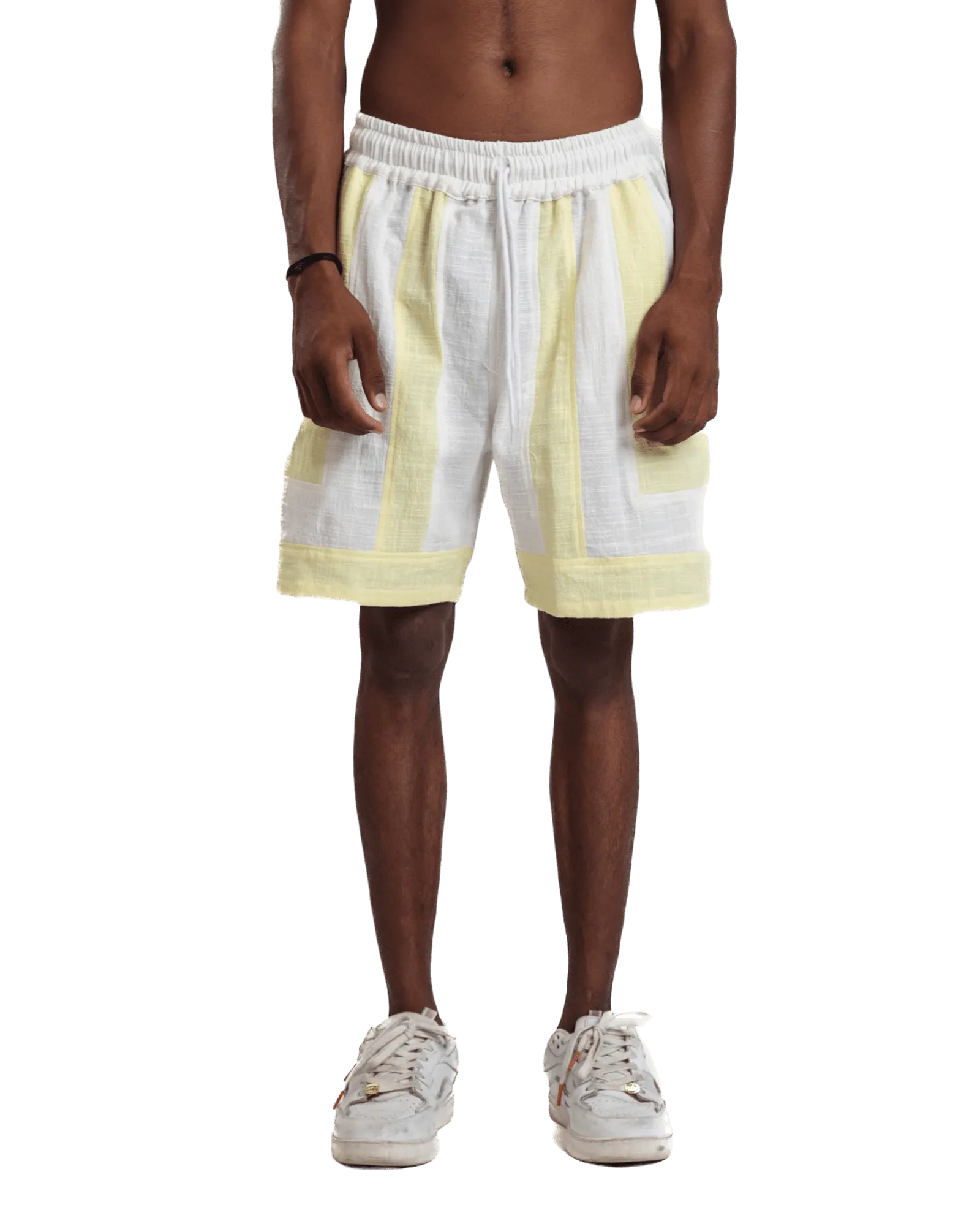 "Luminous Stripes" Handwoven Cotton Shorts