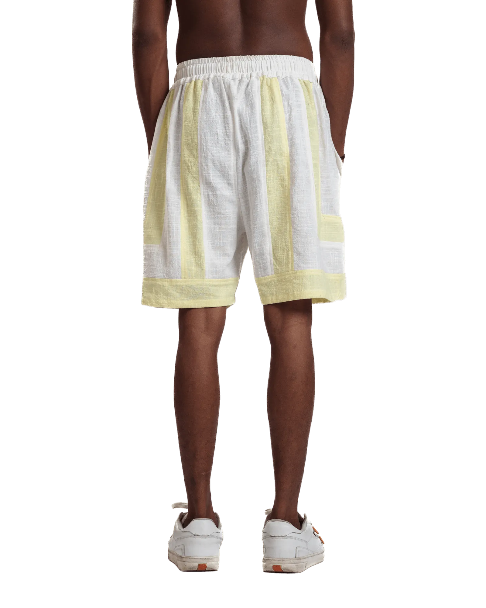 "Luminous Stripes" Handwoven Cotton Shorts