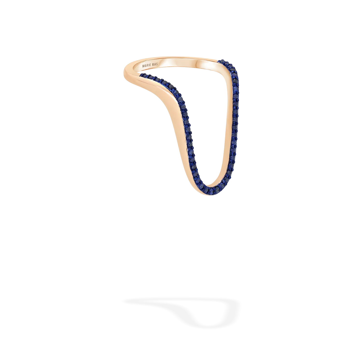 Radiant Ring  | Half pavé, rose gold & sapphires